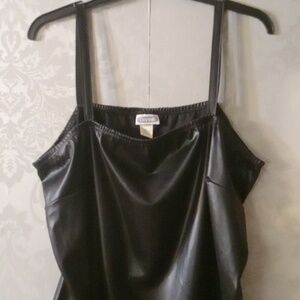 DIVINE Vintage Faux Leather Tank Top 3X